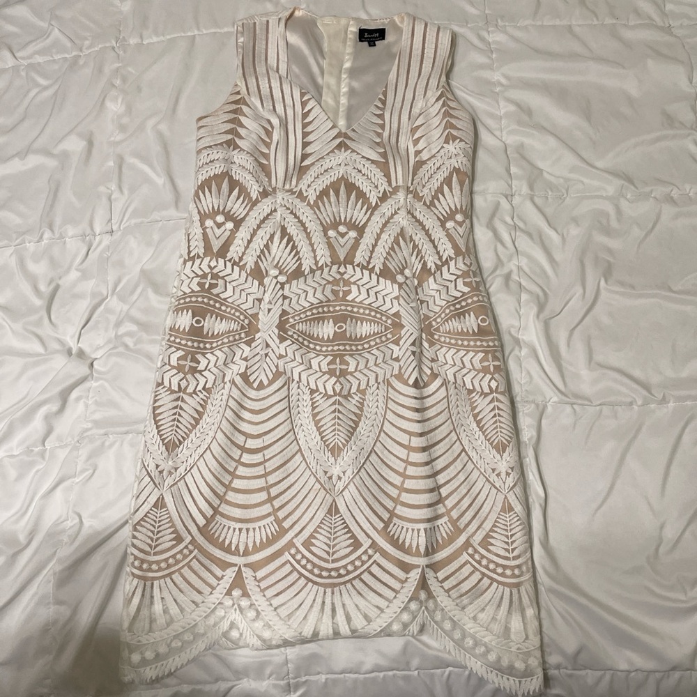 Bardot White and Tan Dress